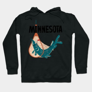 Minnesota Fishing Design Hoodie